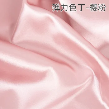 1M*1,5 M Elastičnega Satena Tkanine, Svila Cheongsam Tkanine Saten Oblačila Krilo Podloga Čista Barva Simulacije Svile Barve Ding Tkanine