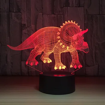 Dinozavrov 3D namizne Svetilke LED Pisane Nočna Otroci Rojstni dan Darilo USB Sleep Razsvetljavo Doma Dekoracijo s 7 Barv na Debelo