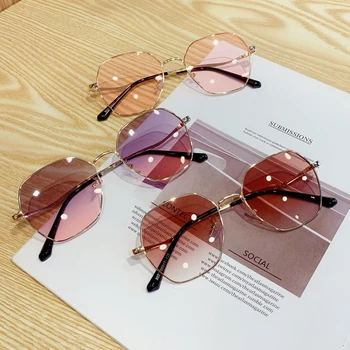 Novo Nezakonitih sončna Očala Ženske Letnik blagovne Znamke Kovinski Okvir sončna Očala Ženske UV400 Ženski Luksuzni Gradient Očala Visoke Kakovosti