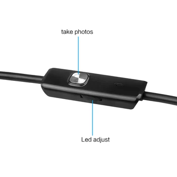 Kebidumei USB-Endoskop Nepremočljiva 6 LED 1m 7mm Telefon Endoskop 720P HD Borescope Kača Pregled Cevi Najnovejše Video Kamere