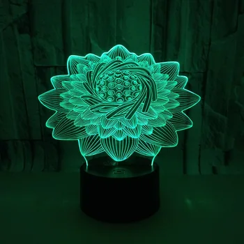 Novi Lotus 3d Led Lučka za Ustvarjalno Desktop Usb Led Nočna Lučka Pisane Lotus 3d Led Nočna Lučka za Božič dekorativne luči