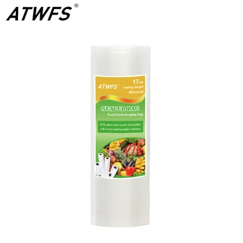 ATWFS 17CMx500CM/Zvitkih Vakuumsko Pakiranje Zvitkih Hrano, Vrečke za Shranjevanje Hrane Vrečko Zaviti Saran