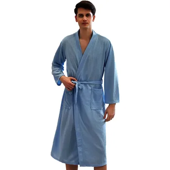 Udobno Moških Sleepwear Haljo Seksi Kopalni Plašč Za Pare Preproste Čipke Dolgo Hišna Obleke Ženske Trdna Kopel Nightgown Kimono Človek