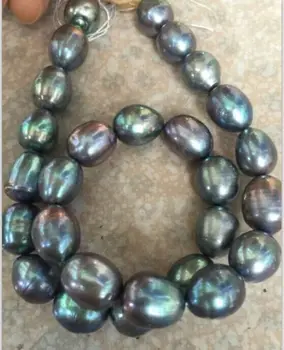AAA 9-11 mm naravnih tahitian črna biserna ogrlica, 18 