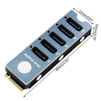 SATA Disk Array Kartico JMS585-Slim 5 Vrat SATA3 M. 2 Nvme PCI-E 3.0, da SATA 16G JMB585 z Radiator za ThunderBolt3