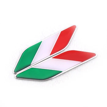 1 Par 3D Aluminija italijansko Zastavo Fender Emblem Značko Avto Nalepke Za Fiat, Alfa Romeo 159 147 156 Abarth