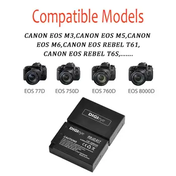 3Pcs LP-E17 LPE17 LP E17 Baterija + LED Dual Polnilec Canon EOS Rebel T7i,T6i,T6s,SL2,EOS M6,M5,M3,77D,750D,760D,800D,POLJUB X8i