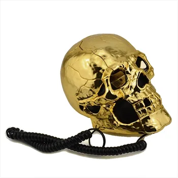 Nova Edinstvena Skull Glave Okostje Oblikovan Utripa Oči Strip Linijo Zemljišča Domače Pisarne Telefonski Tabela Odlikovanje Zlati Barvi