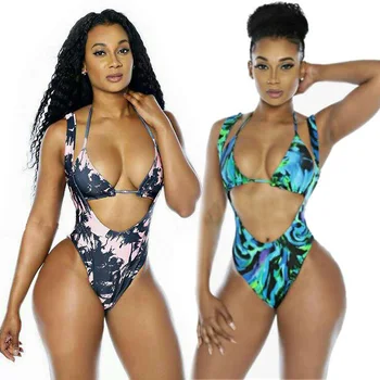 Afriški Stil Kopalke Ženske Tie Dye Kopalke Kopalke Trikotnik Tangice Bikini Plavanje Kostume Bather Bo Ustrezala Brazilski Biquini