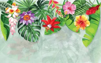 Tropski Ozadje Cvet Priljubljena Stenske Freske Slikarstvo Doma Stenski Dekor Banana Listov Ozadje Platno Tiskanje Velikih HD Stenski Dekor