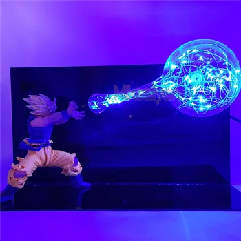 Akcijska Figura, Dragon Ball Z Sina Super Saiyan Kamehameh DIY LED Lampara Dejanje Slika Anime Goku Zaslon Igrače Model