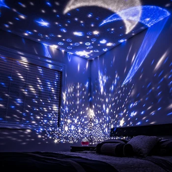 Nove Zvezde, Zvezdnato Nebo LED Nočna Lučka Projektor Luna Novost Tabela Nočna Lučka za Baterijo, USB Noč Svetlobe Za Otroke