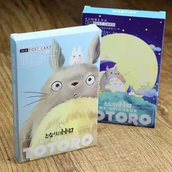 36 kos/paket Srčkan Moj Sosed Totoro Razglednice in Voščilnice, Darilne Kartice Božič Rojstni dan Kartico Pismo Ovojnice Darilne Kartice