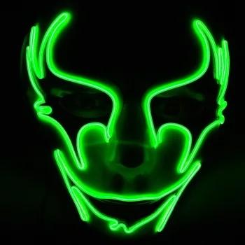 Halloween Svetlobna Masko Žice LED Velikonočni Rave Masko Hip Hop Party Masko Svetlobna Ročno Poslikane LED Kostum Velikonočno Darilo Dekor