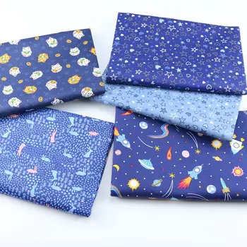 Blue Serija Bombažne Tkanine, Tiskane Bombažne Mozaik Krpo za DIY Šivanje Quilting Maščobe Četrtine Materiala Za Otroke
