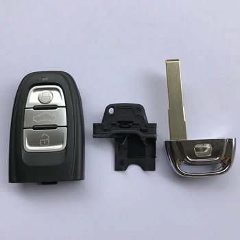 Nova Črna Nadomestni 3 Gumb Smart Remote Key Lupini Avto Ključ Primeru Fob Za Audi A4L V5 Z Nerezane Rezilo Odlične Kakovosti