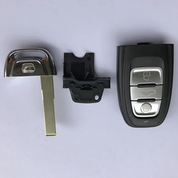 Nova Črna Nadomestni 3 Gumb Smart Remote Key Lupini Avto Ključ Primeru Fob Za Audi A4L V5 Z Nerezane Rezilo Odlične Kakovosti