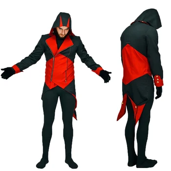 Morilec Creed Cosplay Odraslih Človek, Ženska Ulične Hooded Jopiči Outwear Kostum Edward Rokav meč Halloween Kostum