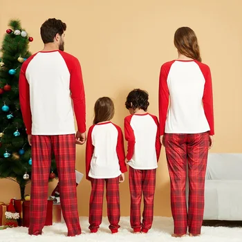 2020 Jeseni, Pozimi Nov Dom Oblačila Domov Obleko Santa Claus Natisnjeni Starš-otrok Chrismas Družino Pižamo 2020 Bombaž Spanja Obrabe