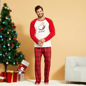 2020 Jeseni, Pozimi Nov Dom Oblačila Domov Obleko Santa Claus Natisnjeni Starš-otrok Chrismas Družino Pižamo 2020 Bombaž Spanja Obrabe
