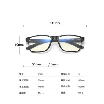 Novo Priljubljeno Anti-modra Svetloba Oči Očala za Moške Kvadratnih TR90 Ultra Težka Očala Okvir Žensk Modi Literarni očala