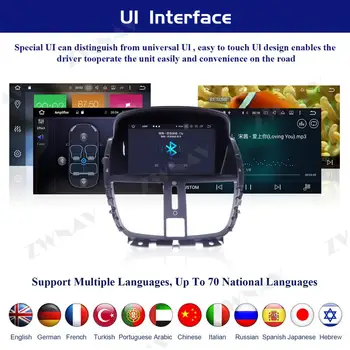 IPS Android 10.0 4+64 zaslon Avto DVD Predvajalnik, GPS Navi Za Peugeot 207 2008-GPS Auto Radio Stereo Multimedijski Predvajalnik, Vodja Enote