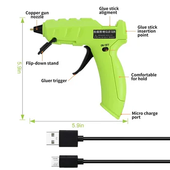 3,7 V Brezžično termoplastična Lepila Pištolo 25 W 2000mAh Baterija Litij-Taljenje Pištolo Otrok Priročnik DIY Orodja za Popravilo