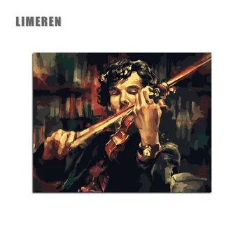 Sherlock Holmes Violino DIY Digitalno Barvanje Z Številkami Akril Barve Povzetek Sodobne Wall Art Platno Slikarstvo Za Dom Dekor