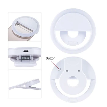 36LED Bele Svetilke USB Charge LED Selfie Obroč Svetlobe Dodatno Razsvetljavo Selfie Krepitev Fill Light Za Vse Pametne telefone