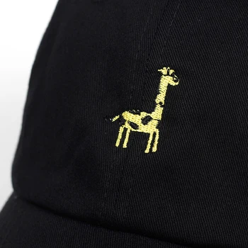 Nova Risanka žirafa Bombažne Vezenine, Baseball kapa s šcitnikom moški ženske Poletje lepo nastavljiv Oče klobuk Hip-hop kape Kosti Garros