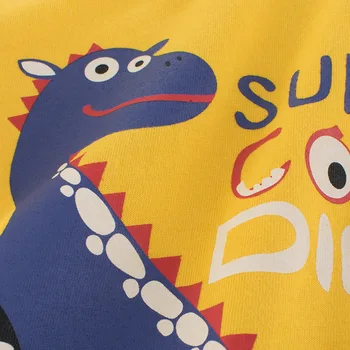 Blagovne znamke Otroci Oblačila Jeseni Nov Izdelek Dinozaver Vzorec Fantje T-shirt Big Otroci 3-8Year Dolg Rokav