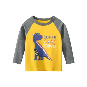 Blagovne znamke Otroci Oblačila Jeseni Nov Izdelek Dinozaver Vzorec Fantje T-shirt Big Otroci 3-8Year Dolg Rokav