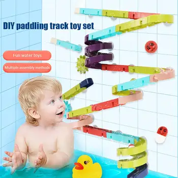 Baby Kopel Igrače DIY Stran Igrače Za Otroke gradniki Slideway Stran Splash Kopanje Slediti Žogo Nastavi Igrače Dropshipping