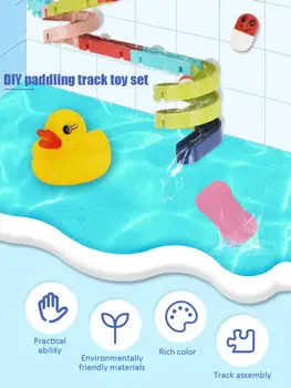 Baby Kopel Igrače DIY Stran Igrače Za Otroke gradniki Slideway Stran Splash Kopanje Slediti Žogo Nastavi Igrače Dropshipping