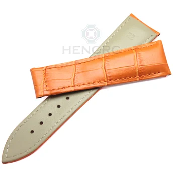 HENGRC Watchbands 20 mm 22 mm Pravega Usnja Watch Pasu Trak Črno Rjavo Oranžni Pas Zamenjava Ne Sponke Za Omega
