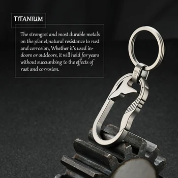 Moški Ultra Lahki Titana Keychain Titana Ključnih Verige Za Obešanje Sponke Key Ring Quickdraw Orodje Za Ustvarjalno KeyRing