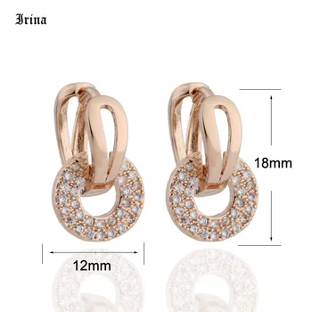 Vroče Prodajo Luksuznih 585 Rose Gold-Barva Spusti Uhani z CZ Kamen Earings Modni Nakit za Ženske, Poroke, Posla Darilo