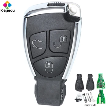 KEYECU Zamenjava Smart Remote Key Fob - 3 Gumbi & 433MHz & Nerezane Rezilo - FOB za Mercedes-Benz