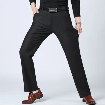 2020 Moda za Moške Slim Hlače Priložnostno Nov Slog Jeseni, Pozimi Obleko Poslovnih Stretch Hlače Moški blagovno Znamko Naravnost Sopihanje Črna Navy