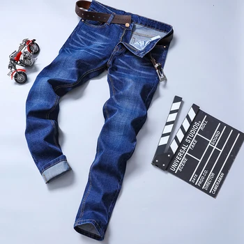 Blagovne znamke 2019 Novih Moških Slim Elastična Jeans, Moda Poslovnih Klasični Slog Skinny Jeans Traper Hlače Hlače Moški