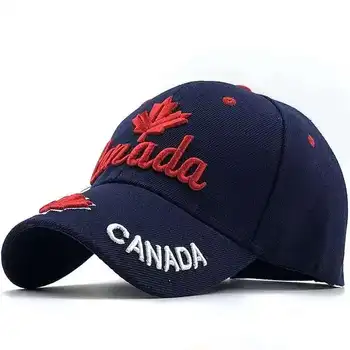 Nova Moda Kanada Maple Leaf Vezenje Baseball Skp Vrnitev Žoge Kape Casquette Klobuki Opremljena Priložnostne Gorras Oče Klobuki Za Moške, Ženske
