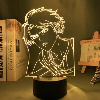 Napad na Titan Levi Ackerman Akril 3d Svetilke za Dom Soba Dekor Svetlobe Otrok Darilo Levi Ackerman LED Nočna Lučka Anime