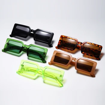 2020 Pravokotni Sončna Očala Ženske Črna Debel Okvir Sončna Očala Moških Luksuzne Blagovne Znamke Potovanja Očala Moda Vintage Retro Očala