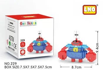 LNO Mini Bloki Smešno Anime Risanke Gary Model Stavbe Opeka Mikro Številke Igrača 3D Živali Patrick Star Izobraževalne Igrače Za Otroka