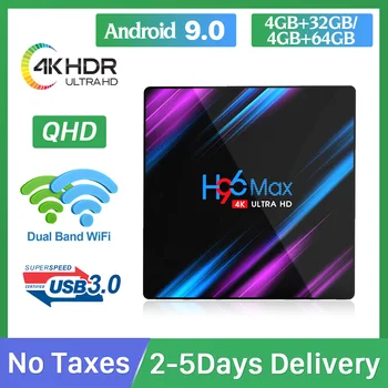 QHD Android tv box H96MAX 3318 4K UHD USB3.0 RK3318 Quad-Core NOVO različico Dual-Band WIFI, BT 4.0 smart box Android H96Max ne app