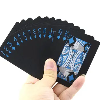 Plastične Igralne Karte Nepremočljiva Poker Črni Plastični Valentinovo, Igralne Karte, Zbirka Kart Za Poker Darilo Za Fanta Vroče