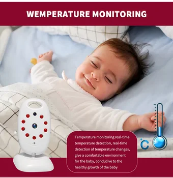 Brezžični Video Baby Monitor z 2,0-palčni 2 Način Govori Night Vision LED IR Nadzor Temperature Barve Varnostne Kamere VB601