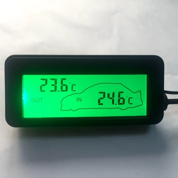 Barvni LCD-Avto Digitalni Termometer Mini 12V Vozil Termometro Monitor Avto Notranje Zunanje Temperature Merilnik 1,5 M Kabla Tipala