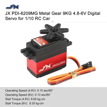 JX PDI-6209MG 4.8 PROTI-6V 0.13 sec/60 9.35 kg Digitalni Kovinski Servo Aluminums Primeru za 1/10 RC avto Kst Servo Avto Del Motornih Delov
