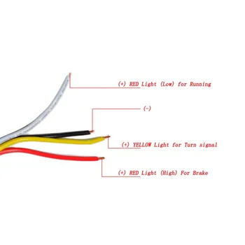 4 Žice Rumena Rdeča Svetlobni LED Zavorne Vključite Signal, ki Teče Svetlobe Motocikel Blinker smerokaze za Honda Shadow Plovec Chopper